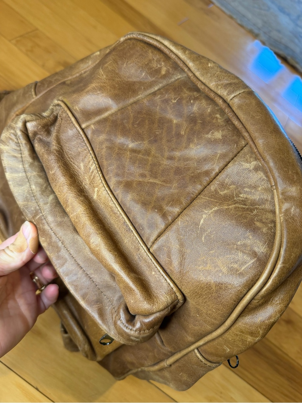 Genuine Leather Backpack Distressed Boho Mexico - Picture 13 of 15